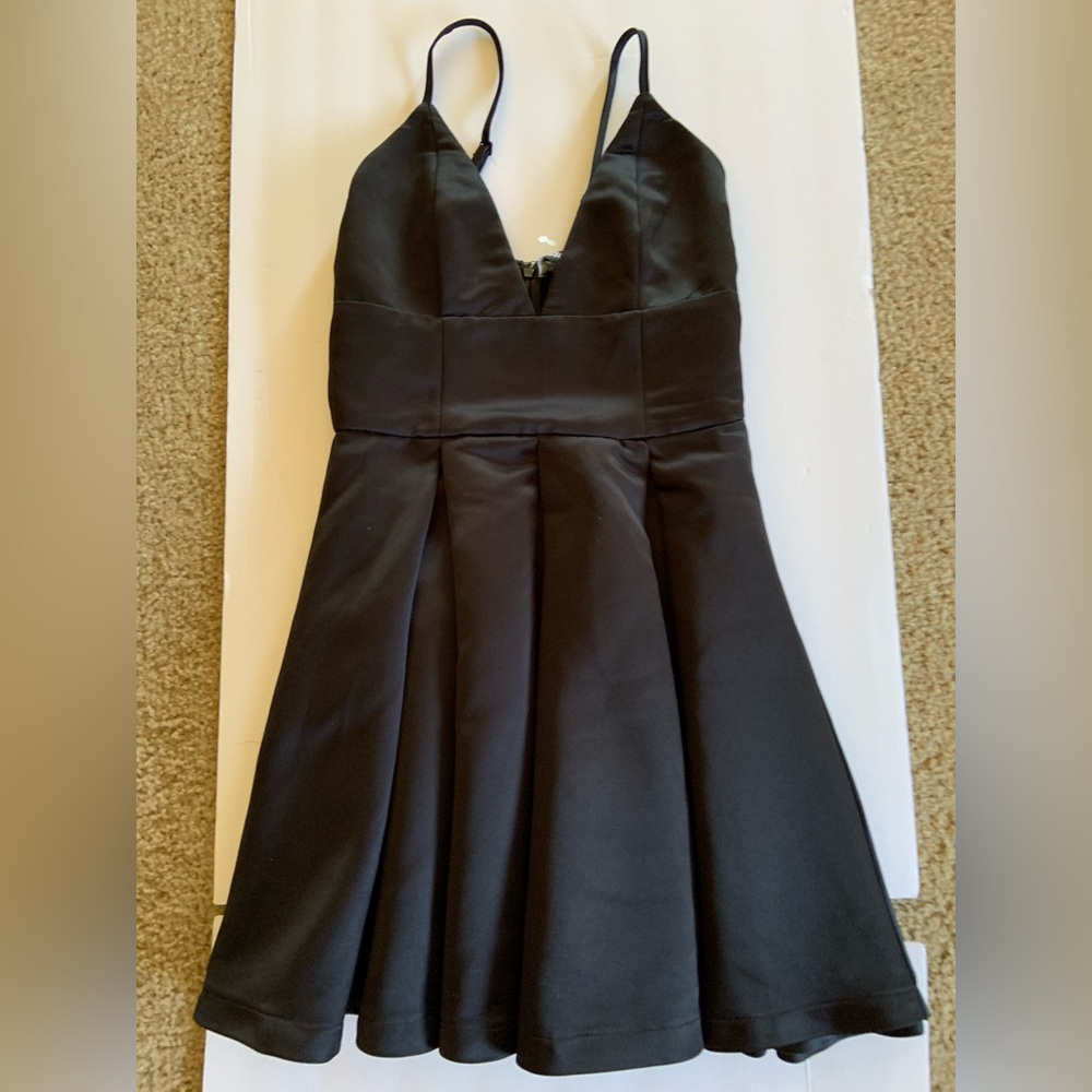 Black Satin Spaghetti Strap Dress Formal Junior Size 8 Missguided Brand